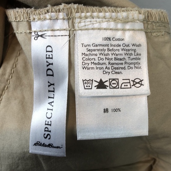 NWT Eddie Bauer Flat Front Shorts Khaki Mercer Fit 100% Cotton - Picture 7 of 10
